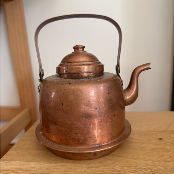Vintage 1920s OPA OY Helsinki Finland Copper Teapot Kettle Goose Spout Antique - Picture 1 of 7